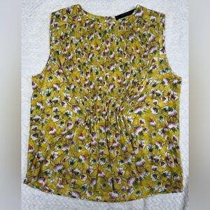 Zara Basic Collection Yellow Floral Tank Blouse Large Like New Boho Vacation